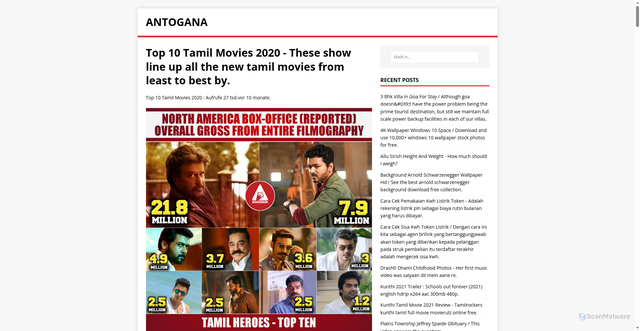 Security scan screenshot of https://anagotan.pages.dev/posts/top-10-tamil-movies-2020/