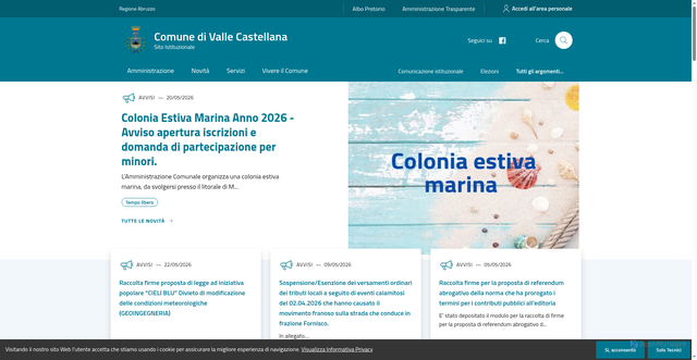 Security scan screenshot of https://www.comune.vallecastellana.te.it