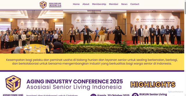 Security scan screenshot of http://asosiasiseniorlivingindonesia.com/