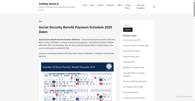 Security scan screenshot of https://ashleyannaa.pages.dev/uacvf-social-security-benefit-payment-schedule-2025-dates-bmsri/