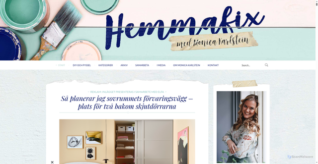 Security scan screenshot of https://hemmafixbloggen.se