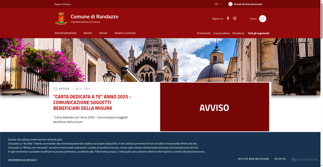 Security scan screenshot of https://www.comune.randazzo.ct.it/