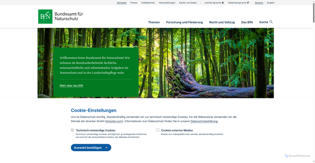 Security scan screenshot of https://www.bfn.de/