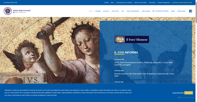 Security scan screenshot of www.ordineavvocativibovalentia.it