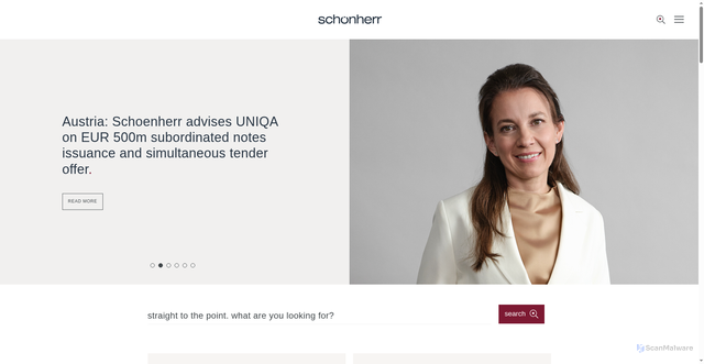 Security scan screenshot of https://www.schoenherr.eu