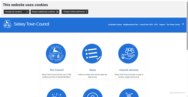 Security scan screenshot of https://www.selseytowncouncil.gov.uk/