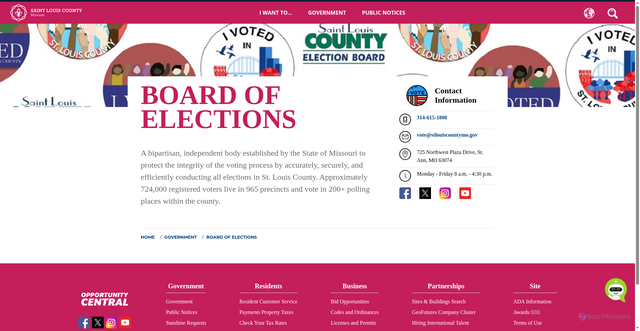 Security scan screenshot of https://stlouiscovotes.info/