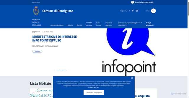 Security scan screenshot of https://www.comune.ronciglione.vt.it/