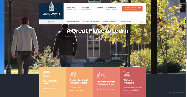 Security scan screenshot of https://clarkcountyar.gov/