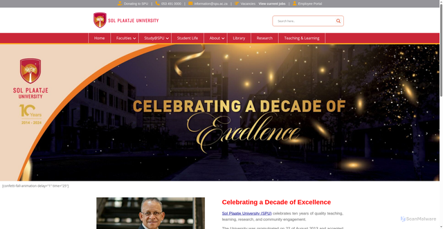 Security scan screenshot of https://solplaatjeuni.com/index.php/decade-celebration/