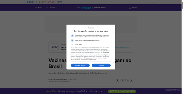 Security scan screenshot of https://valorinveste.globo.com/mercados/brasil-e-politica/noticia/2021/01/22/vacina-oxford-astrazeneca-deve-chegar-as-18h-desta-sexta-feira-em-sp.ghtml