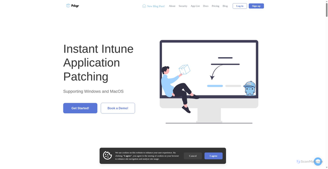 Security scan screenshot of https://intunepckgr.com