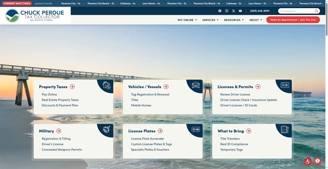 Security scan screenshot of https://baycountyfltax.gov/