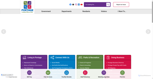 Security scan screenshot of https://portagemi.gov/