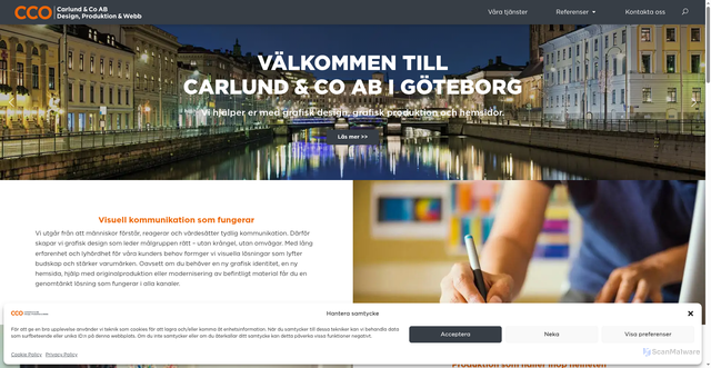 Security scan screenshot of https://carlund-co.se