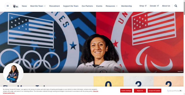 Security scan screenshot of https://www.usabs.com/profiles/elana-meyers-taylor