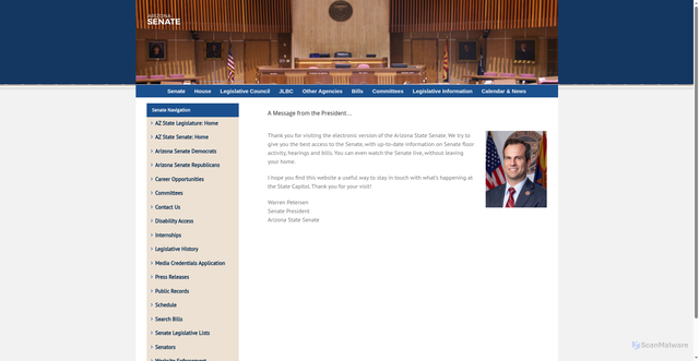 Security scan screenshot of https://www.azsenate.gov/