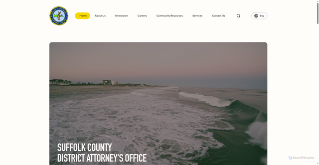 Security scan screenshot of https://www.suffolkcountyda.org/