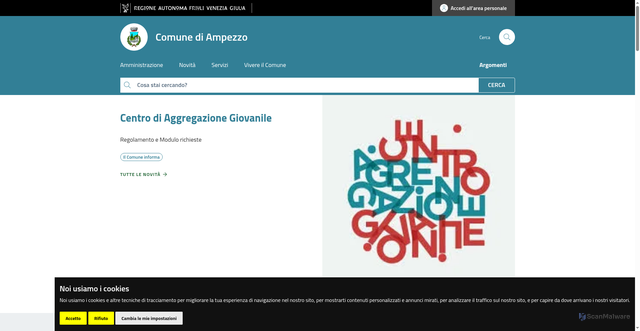 Security scan screenshot of https://www.comune.ampezzo.ud.it/