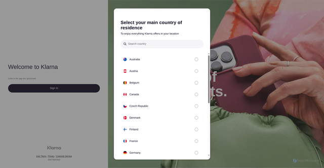 Security scan screenshot of https://app.klarna.com