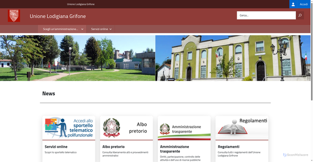 Security scan screenshot of https://www.unionelodigianagrifone.it/