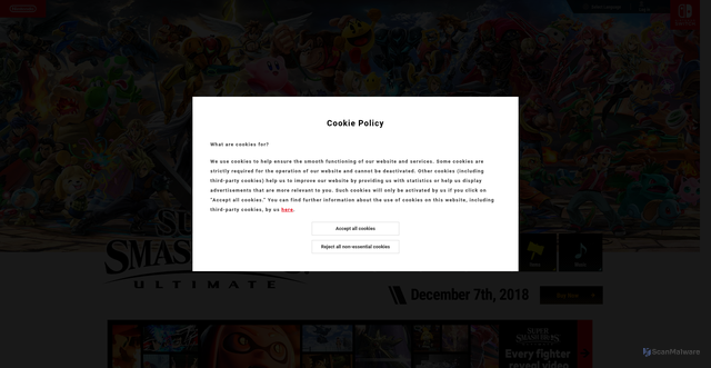 Security scan screenshot of https://www.smashbros.com/en_US/
