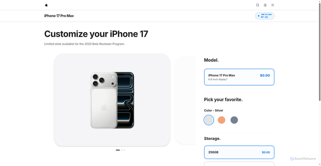 Security scan screenshot of https://apple.claimthebest.com/