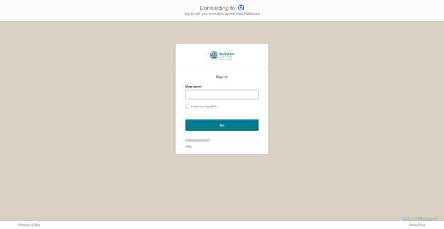 Security scan screenshot of https://howardcenter.kerberos.okta.com