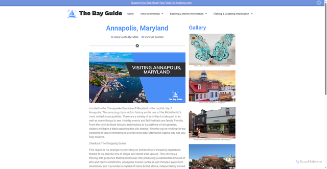 Security scan screenshot of https://thebayguide.com/areas/annapolis-maryland/