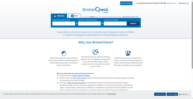 Security scan screenshot of https://brokercheck.finra.org/