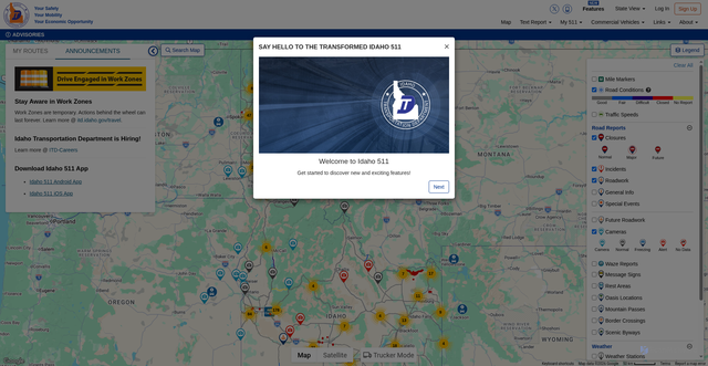 Security scan screenshot of https://511.idaho.gov