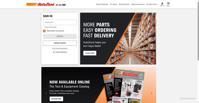 Security scan screenshot of https://www.autozonepro.com