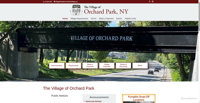 Security scan screenshot of https://orchardparkvillageny.gov/