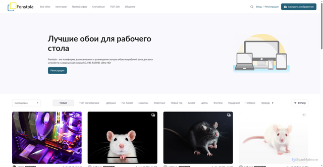 Security scan screenshot of https://fonstola.ru
