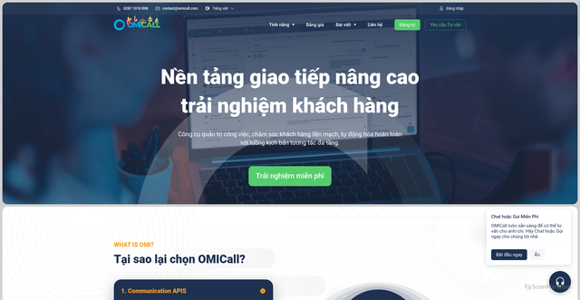 Security scan screenshot of https://omicrm.com