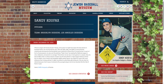 Security scan screenshot of https://jewishbaseballmuseum.com/player/sandy-koufax/