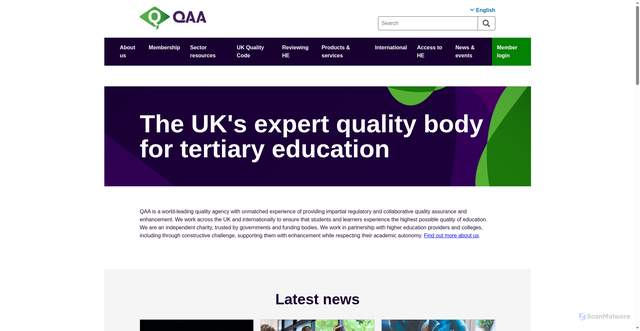 Security scan screenshot of https://www.qaa.ac.uk/