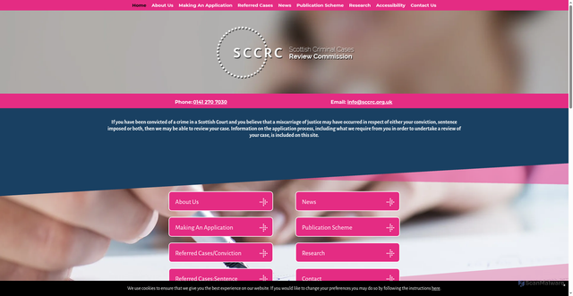 Security scan screenshot of https://www.sccrc.co.uk/