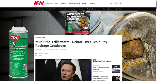 Security scan screenshot of https://www.ien.com/operations/news/22954245/musk-the-trillionaire-debate-over-tesla-pay-package-continues