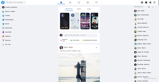 Security scan screenshot of https://clon-facebook.vercel.app/