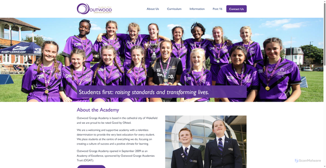 Security scan screenshot of https://www.grange.outwood.com/