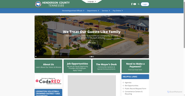 Security scan screenshot of https://www.hendersoncountytn.gov/en-US