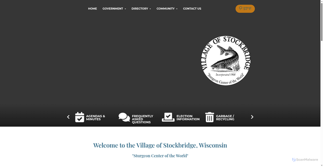 Security scan screenshot of https://villageofstockbridgewi.gov/