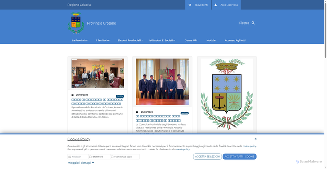 Security scan screenshot of https://www.provincia.crotone.it