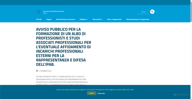 Security scan screenshot of https://www.ipabrendaferrari.it/