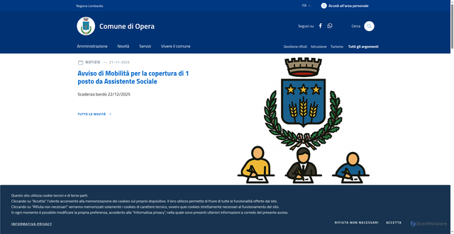 Security scan screenshot of https://www.comune.opera.mi.it/