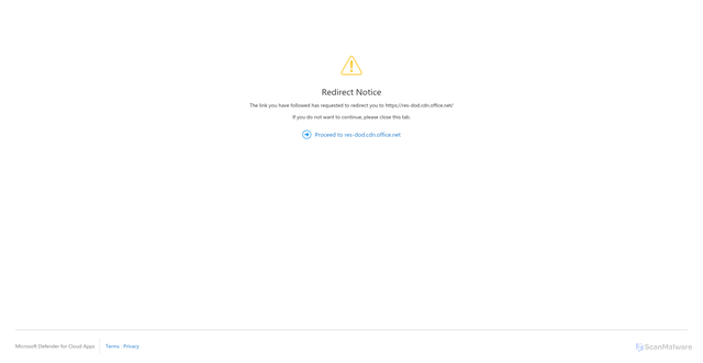 Security scan screenshot of https://res-dod.cdn.office.net.mcas-gov.us