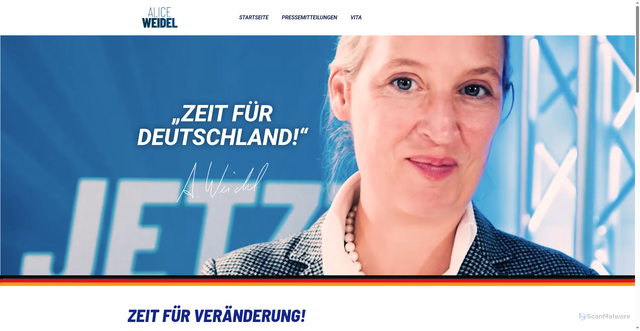 Security scan screenshot of https://alice-weidel.de/