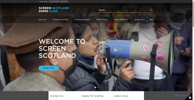 Security scan screenshot of http://www.scottishscreen.com/