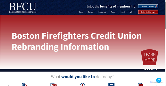 Security scan screenshot of https://www.bosfirecu.com/